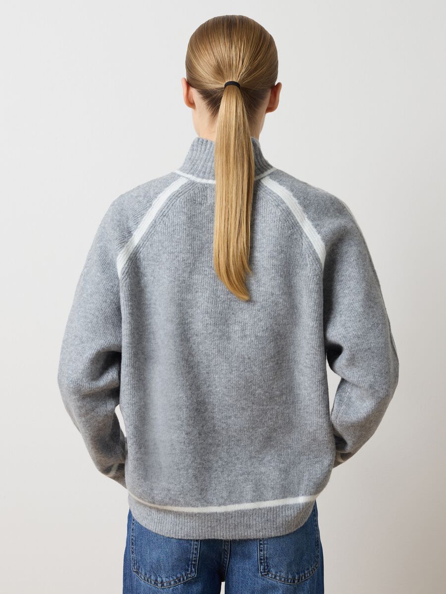 Grey High Neck Regular Fit Jumper_3