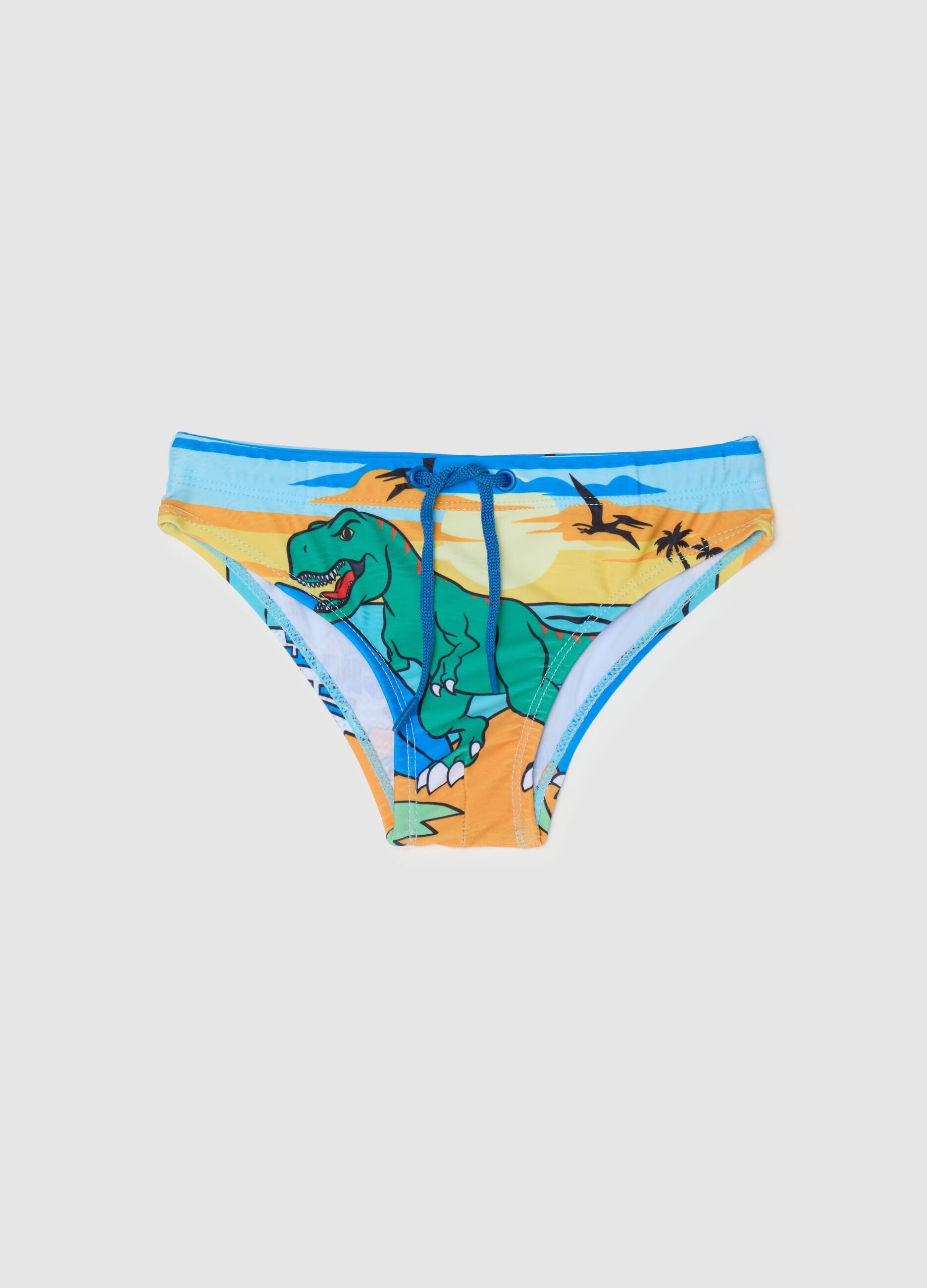 Slip mare da bambino in tessuto elasticizzato multicolor con stampa