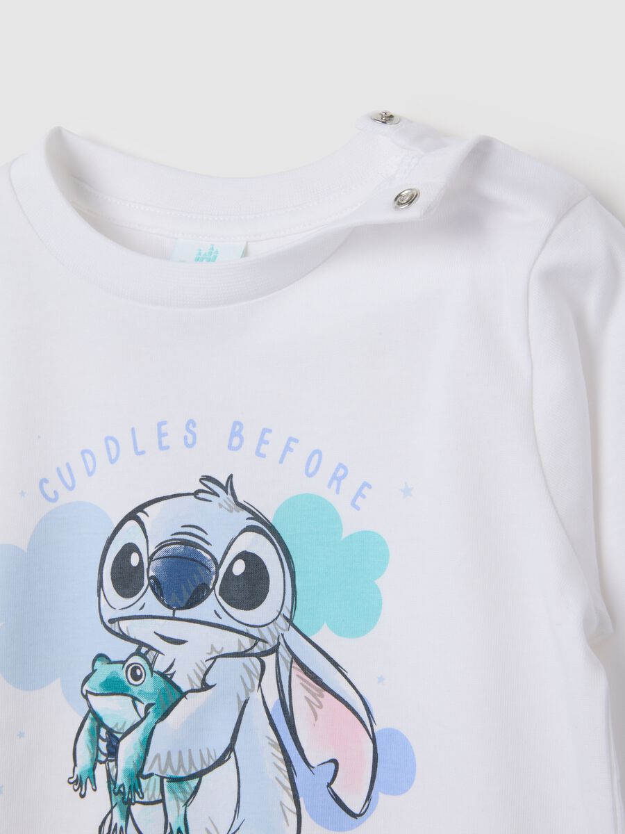 Kids' pyjama set in pure white and blue cotton_2