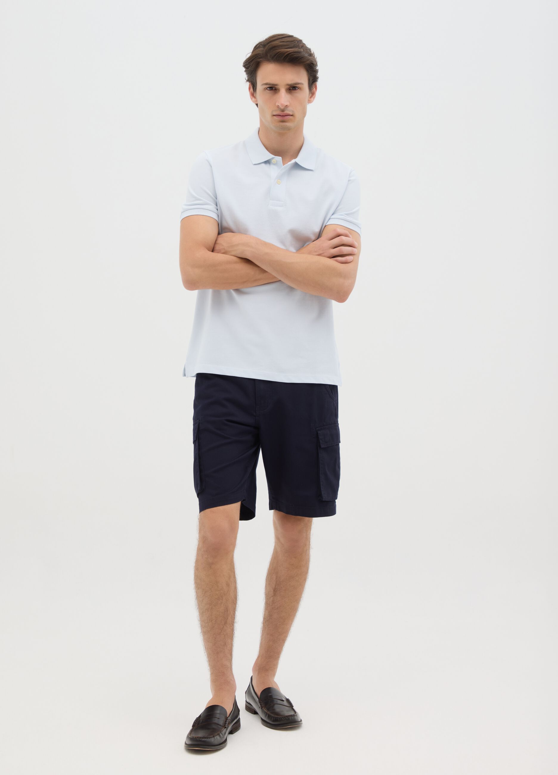 Men’s sky blue pure cotton polo regular fit