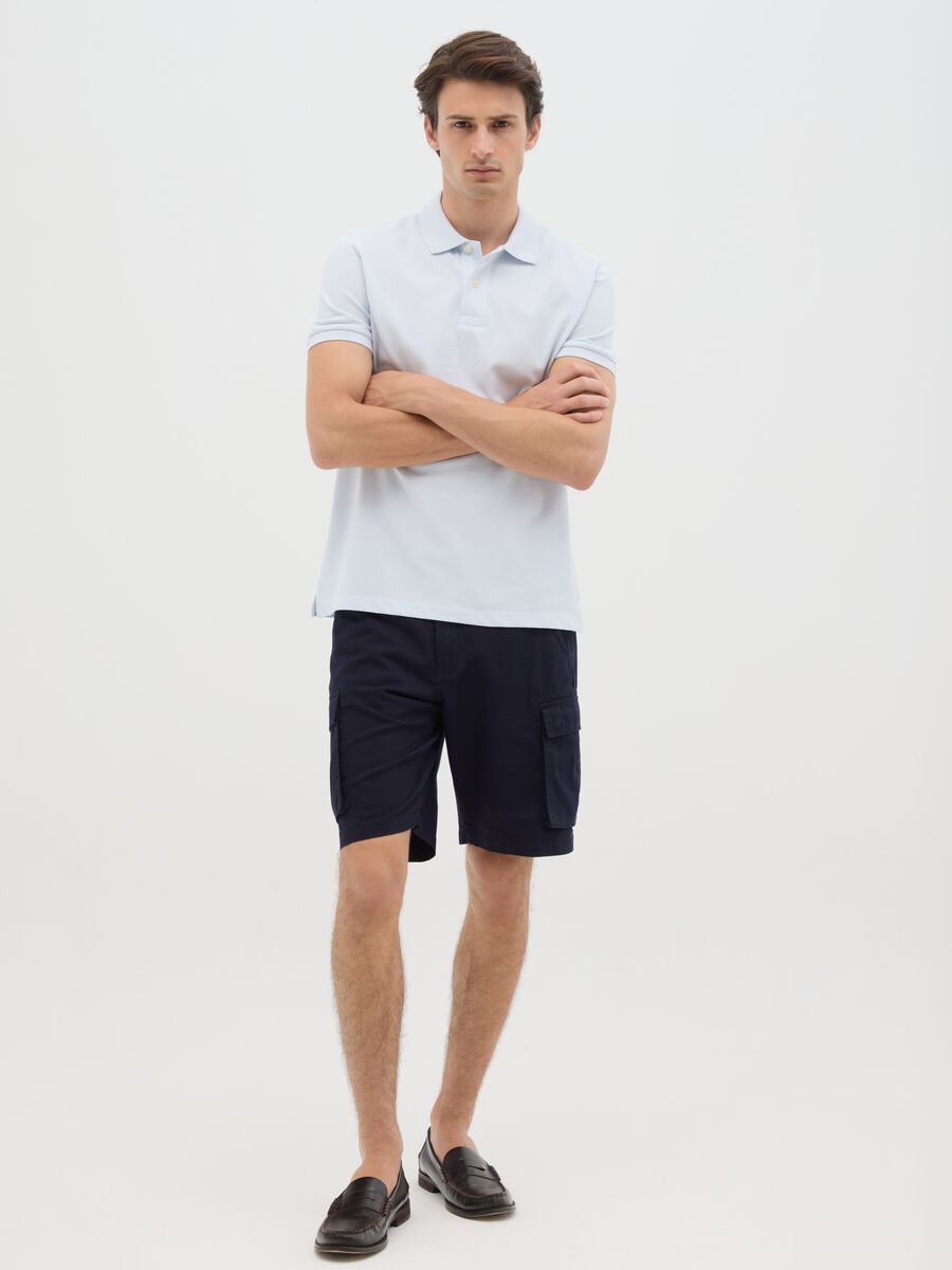 Men’s sky blue pure cotton polo regular fit_1