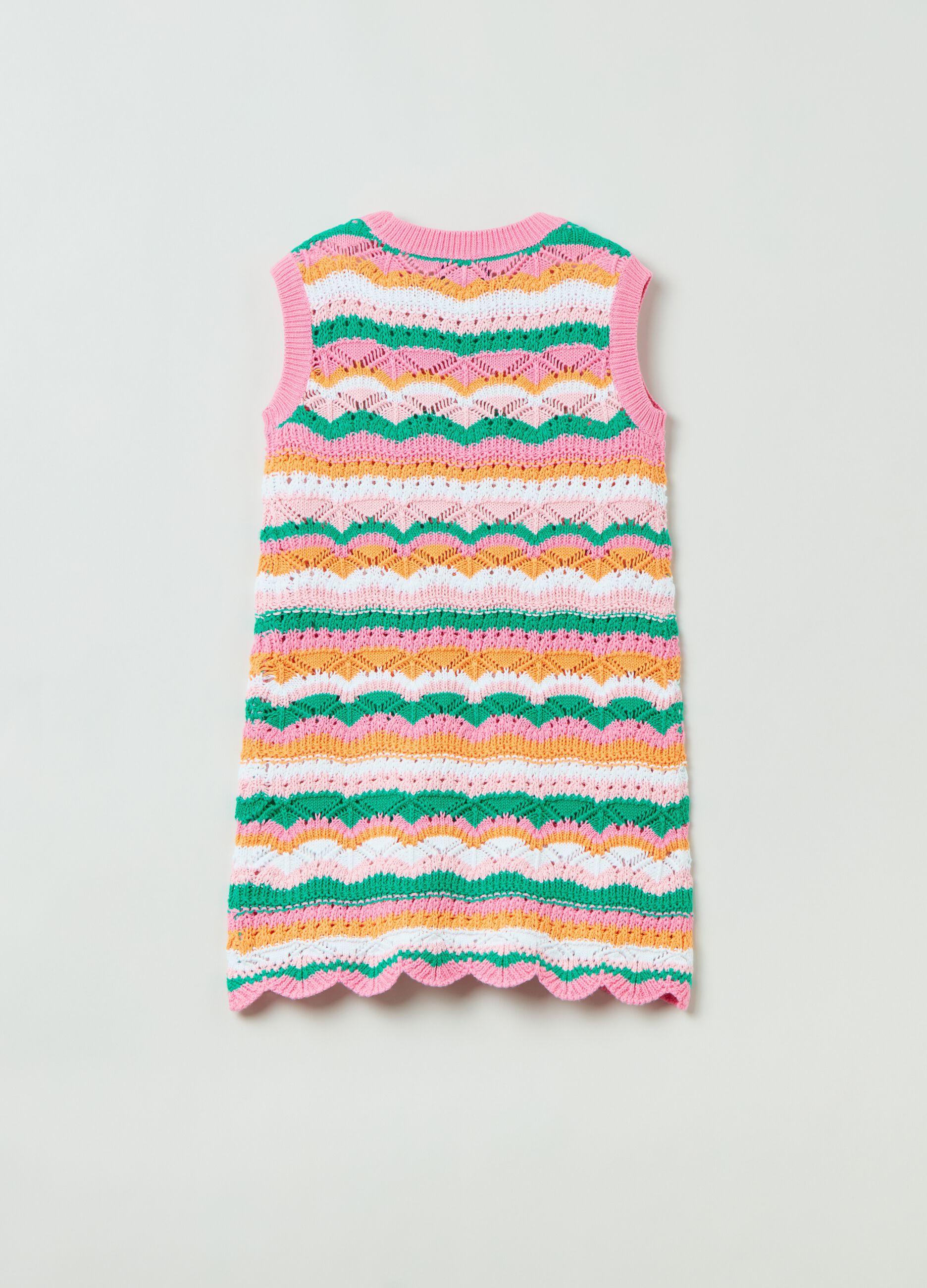 Sleeveless dress in crochet cotton