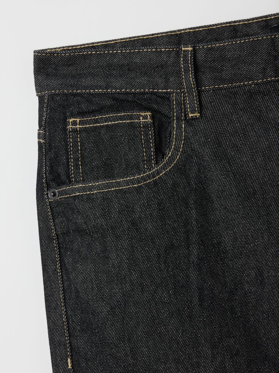 Black Baggy Jeans in Pure Cotton_6