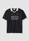 Black regular-fit T-shirt with contrast collar and Ducati lettering_4