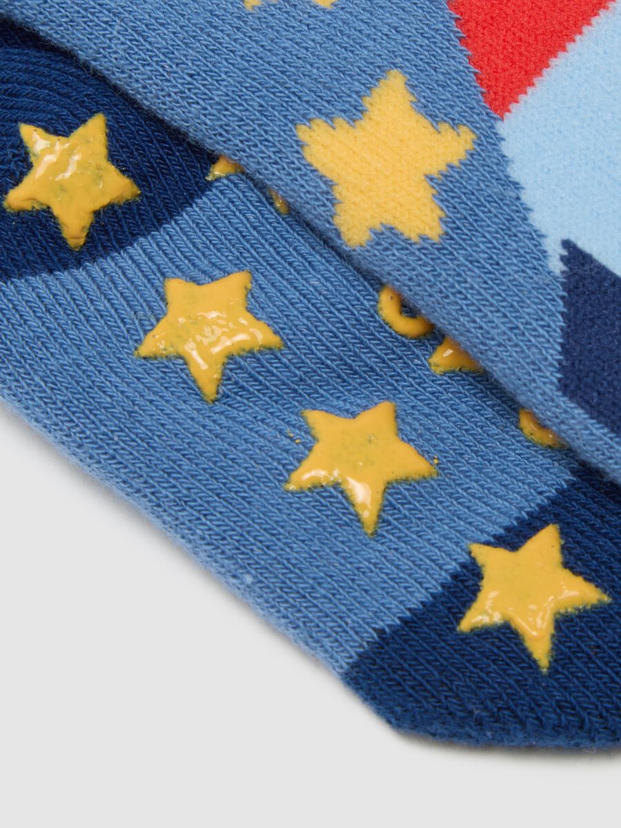 Multi-coloured infant non-slip socks twin-pack in cotton_2
