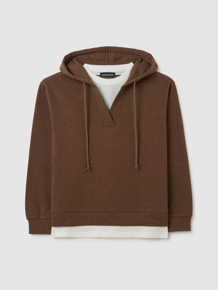 Felpa in misto cotone marrone regular fit_5