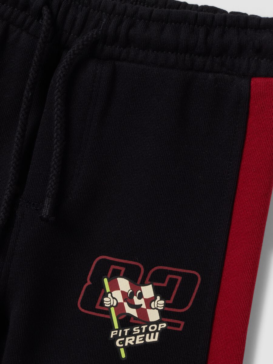Red pure cotton set with half-zip collar for boys_3