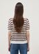 White and brown striped open-knit viscose-blend T-shirt, regular fit_3