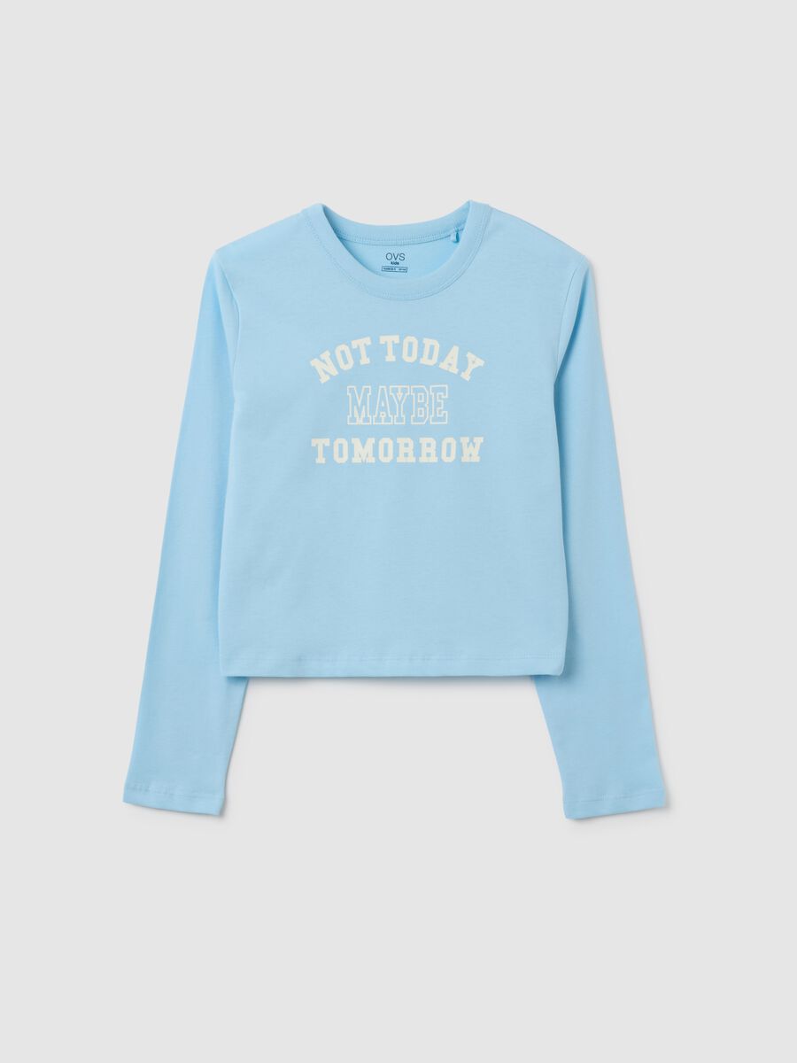 Girls' Blue Long-Sleeved Top in Pure Cotton_3