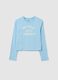 Girls' Blue Long-Sleeved Top in Pure Cotton_3