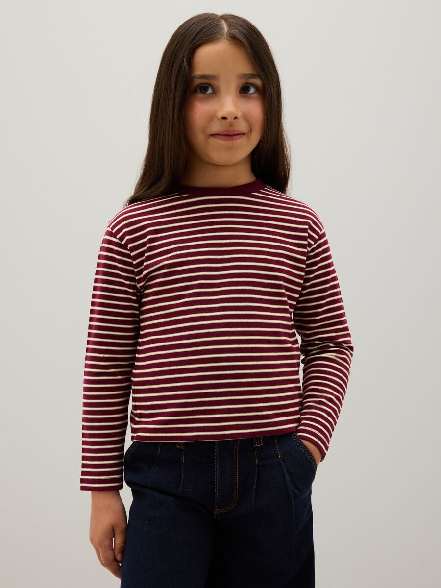 T-Maglia da ragazza in misto cotone multicolor regular fit_0