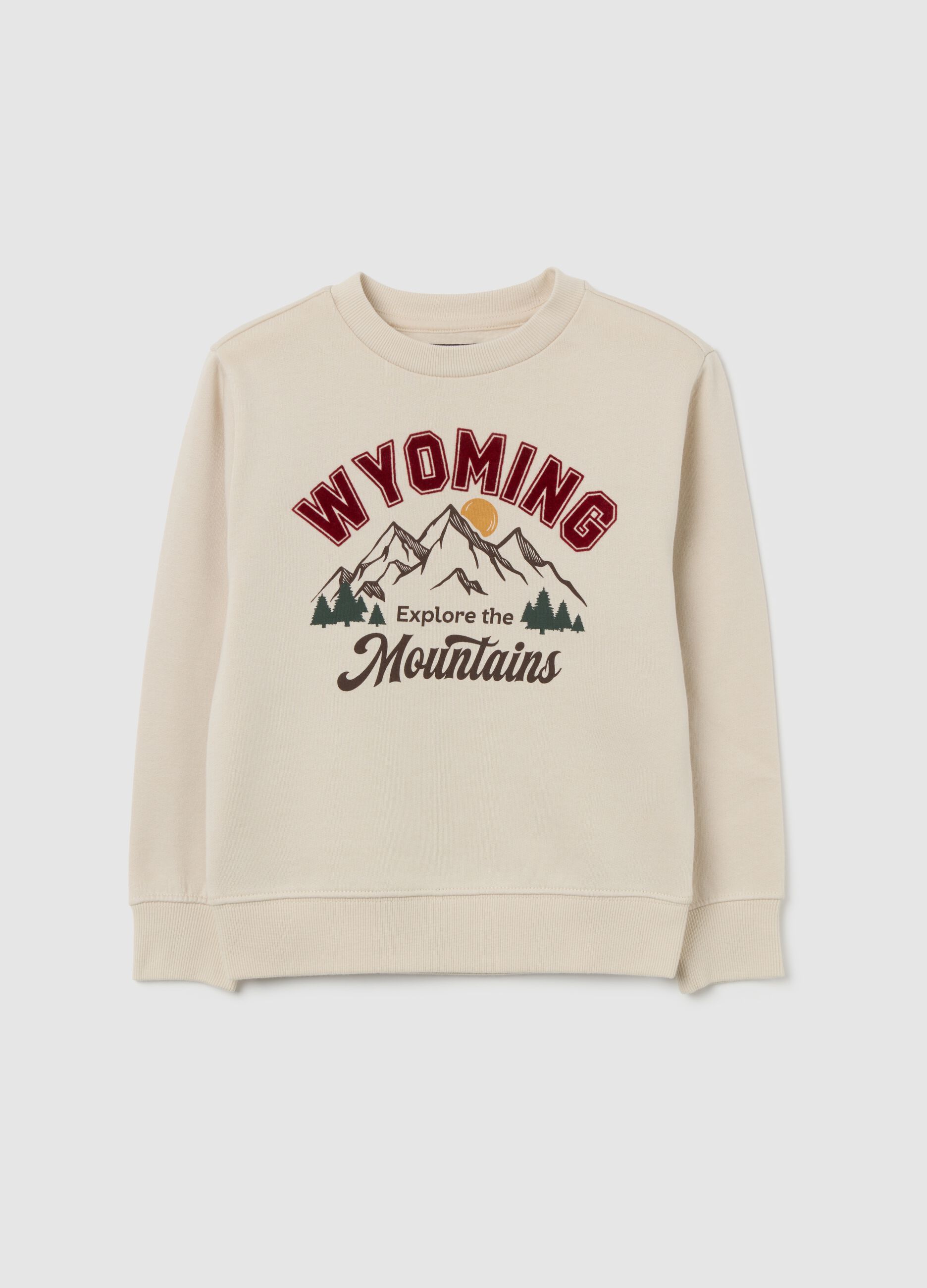 Kids' oversized beige pure cotton sweatshirt