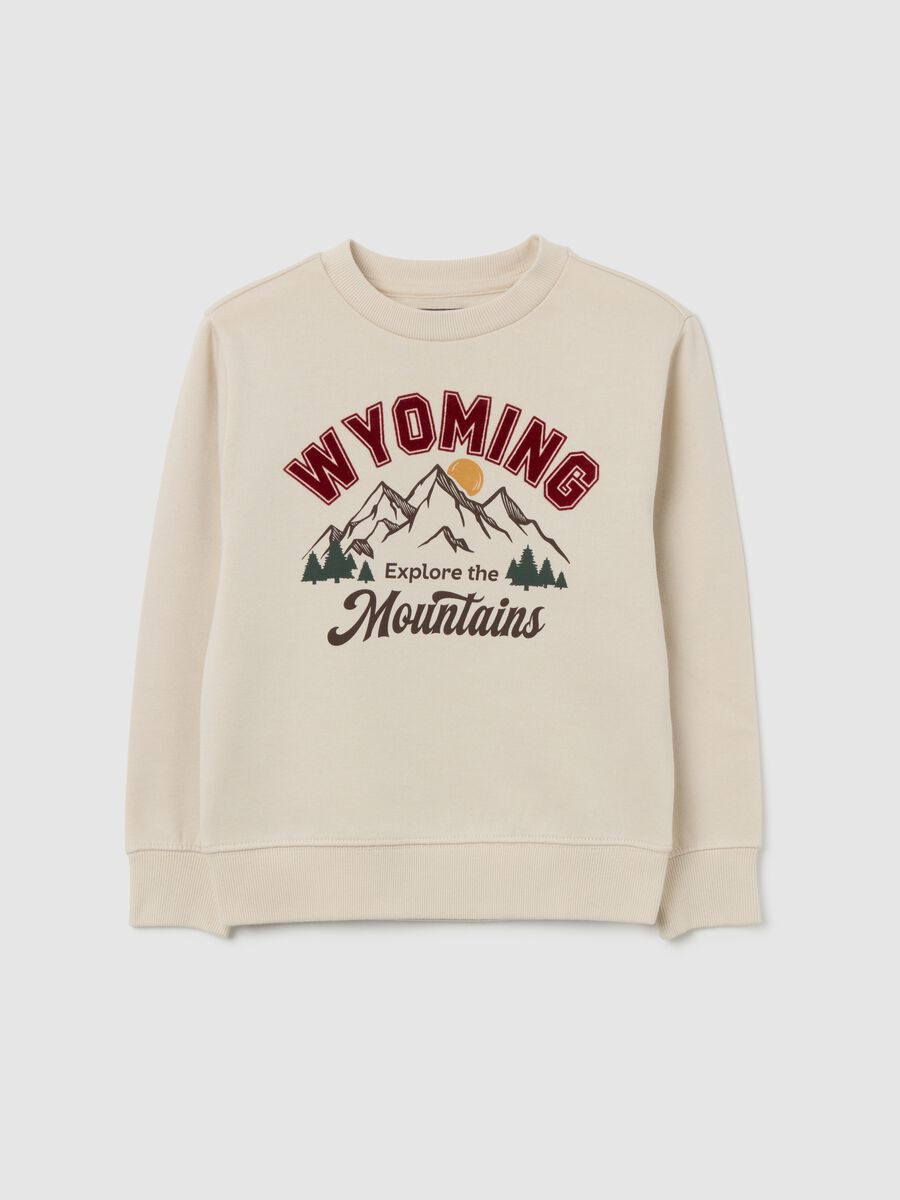 Kids' oversized beige pure cotton sweatshirt_0