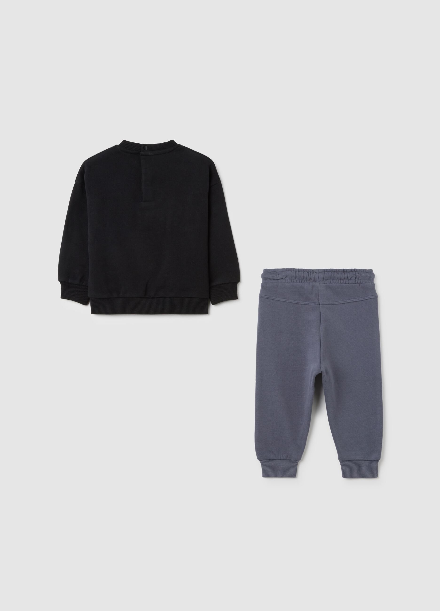 Multicoloured sweatshirt and trousers set for boys in pure cotton