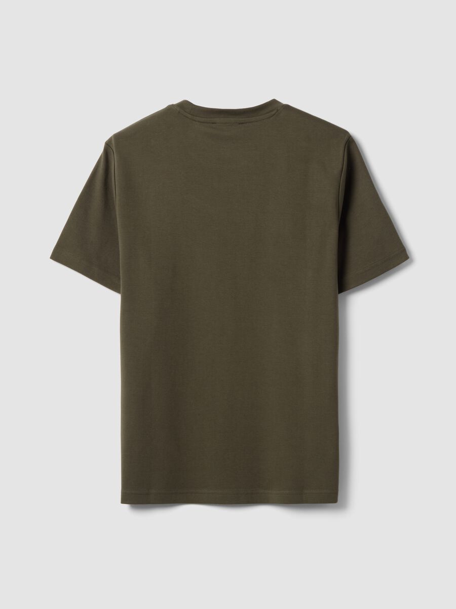 Green pure cotton short-sleeve regular-fit T-shirt_5
