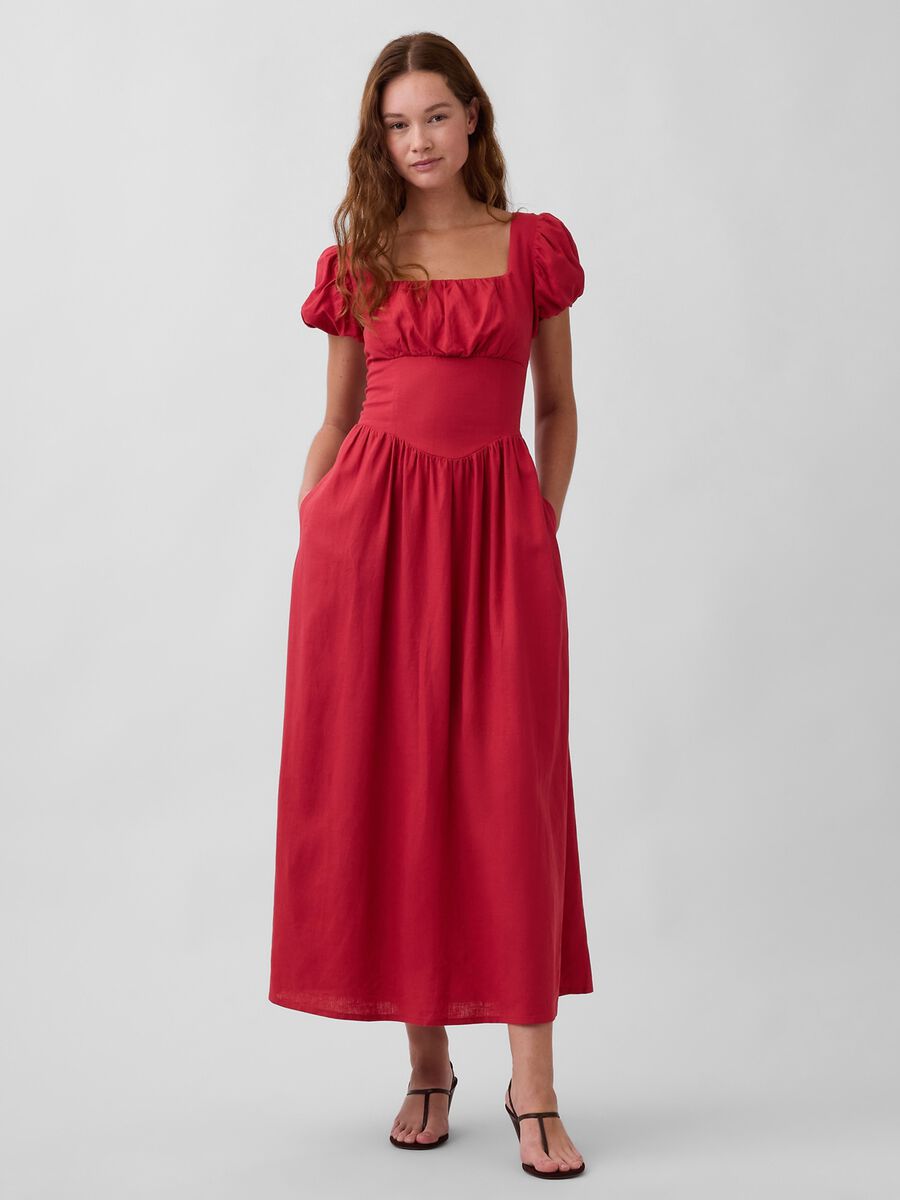 Midi dress in a linen blend_0