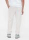 Beige jogger trousers in cotton and polyester blend_2