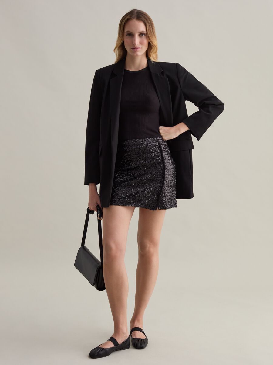 Wraparound miniskirt with sequins_0