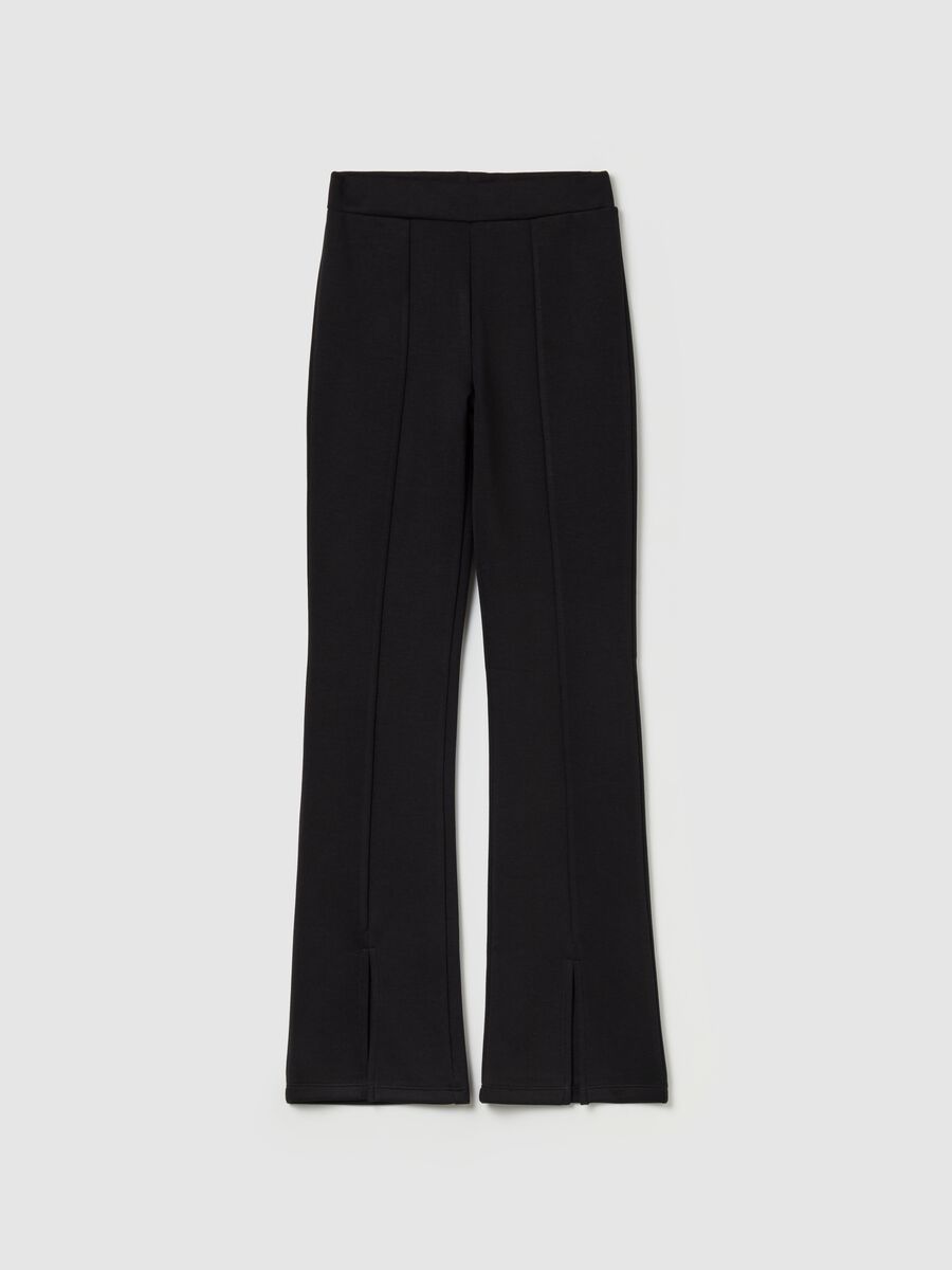 Flare-fit trousers with splits_3