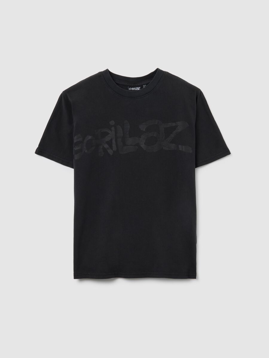 T-shirt da ragazzo in puro cotone nero vestibilità over_0