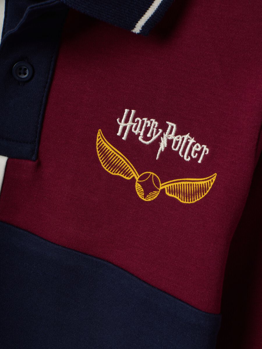 Polo multicolor in puro cotone a maniche lunghe e stampe Harry Potter_3