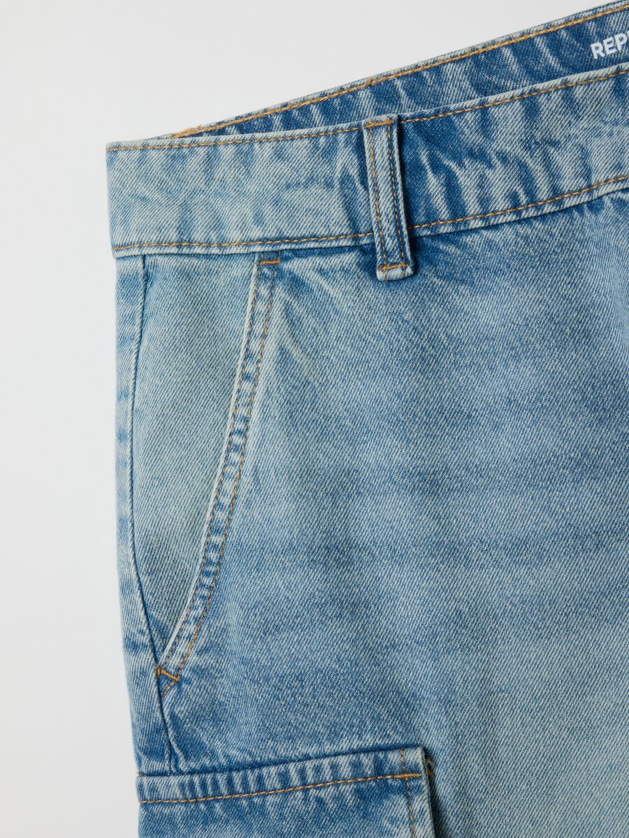 Men's pure cotton denim regular fit shorts_1