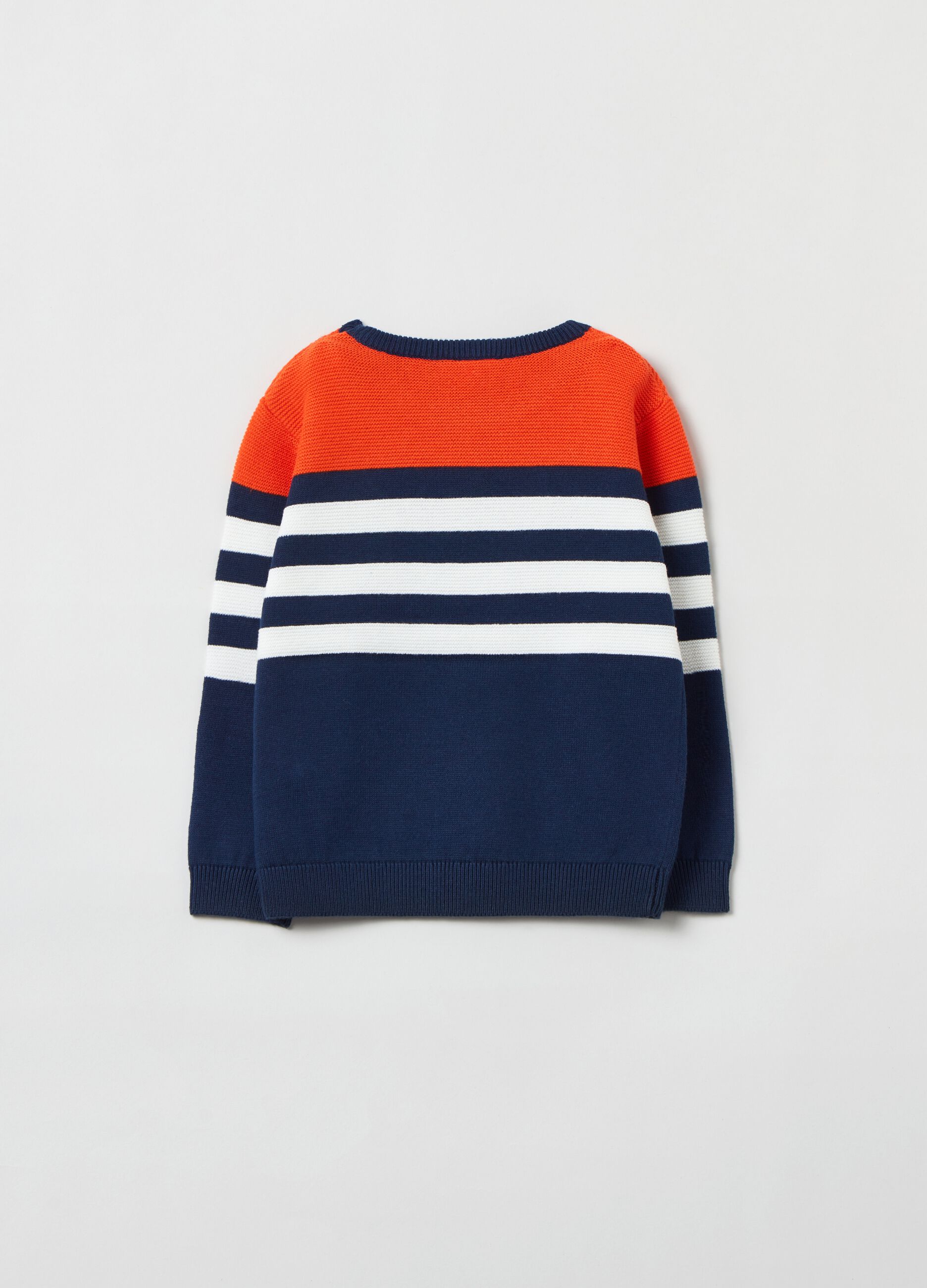 Pullover in cotone color block_1