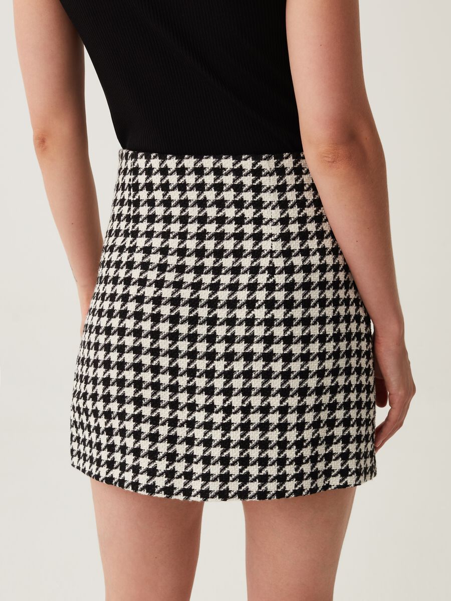 Minigonna in tweed fantasia pied de poule_2