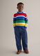Children's relaxed fit striped blue cotton blend cargo trousers_0