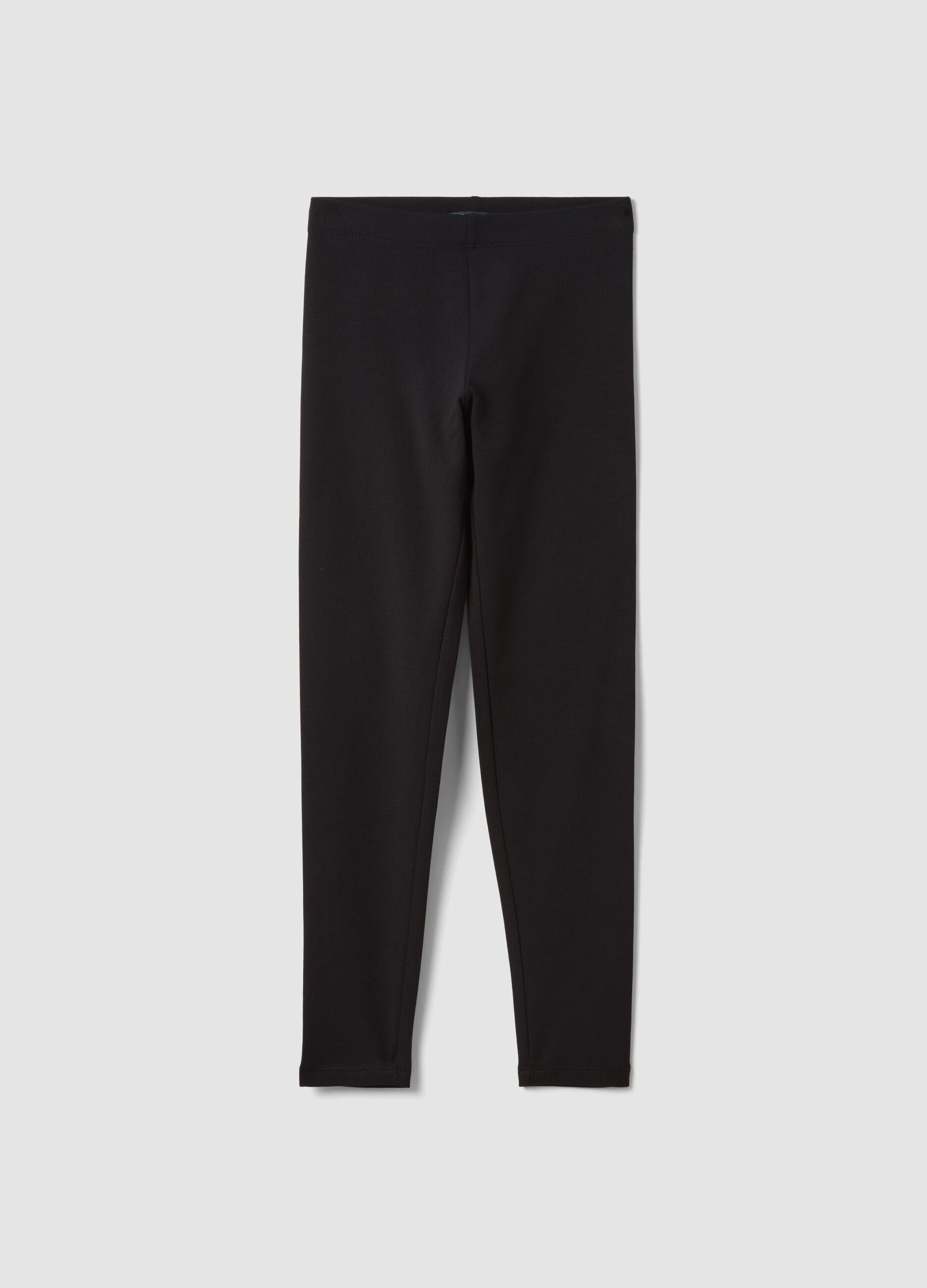 Black stretch cotton leggings