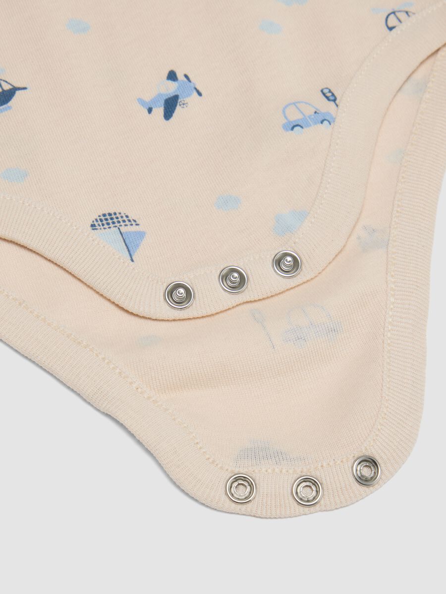 Tripack body senza maniche in puro cotone multicolor da neonato_3
