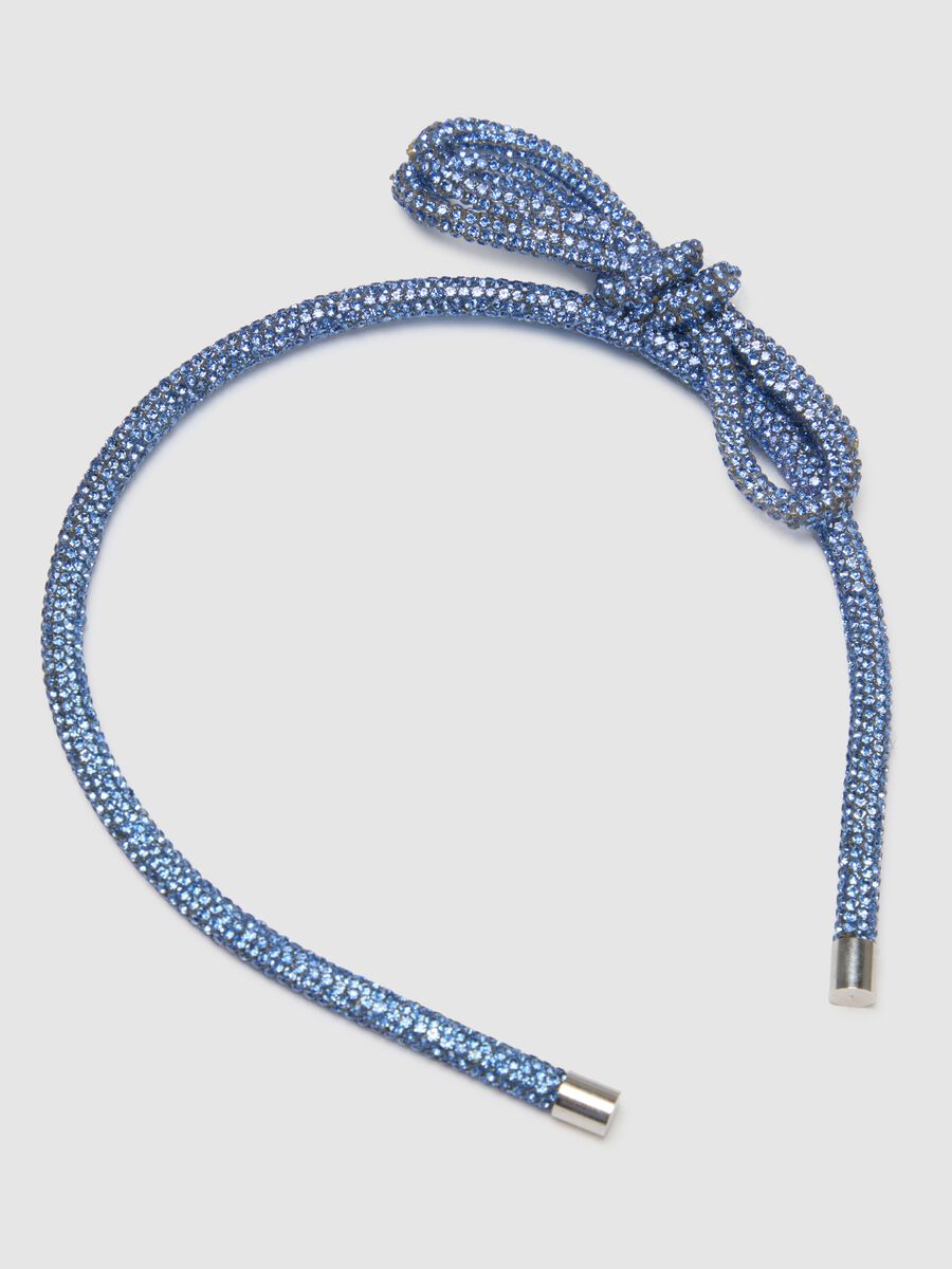 Blue Girl's Headband with Bow_2