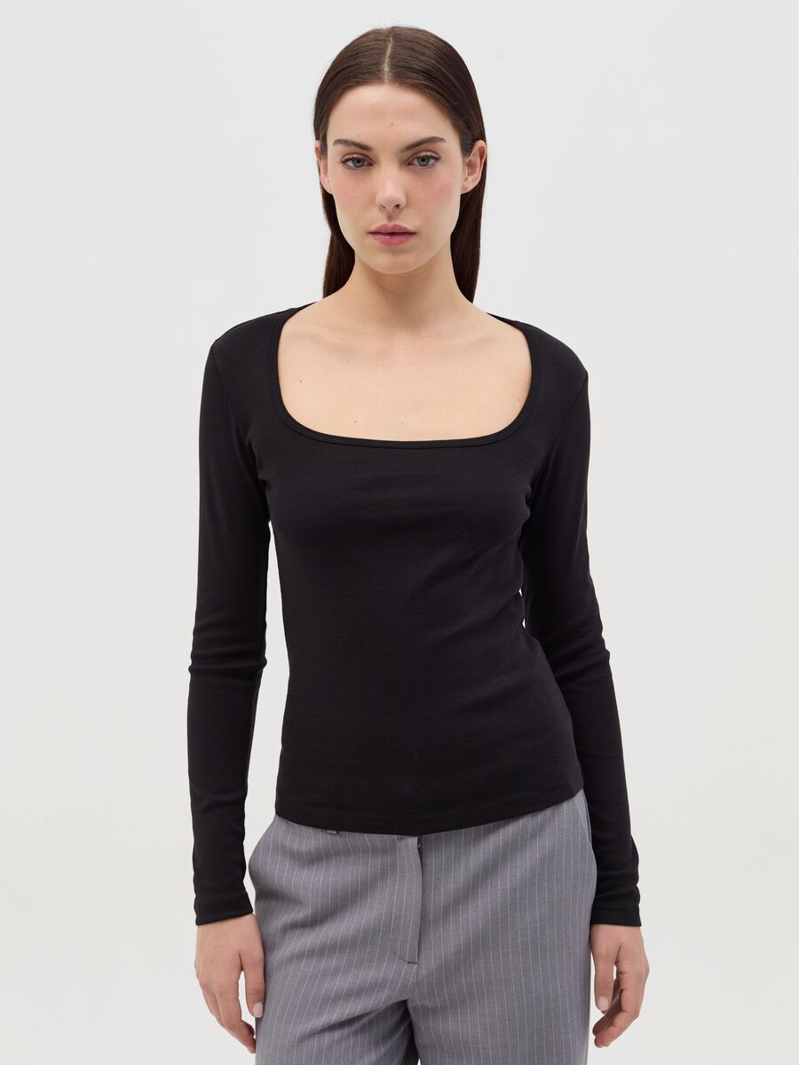 Cotton T-shirt with round neck_0
