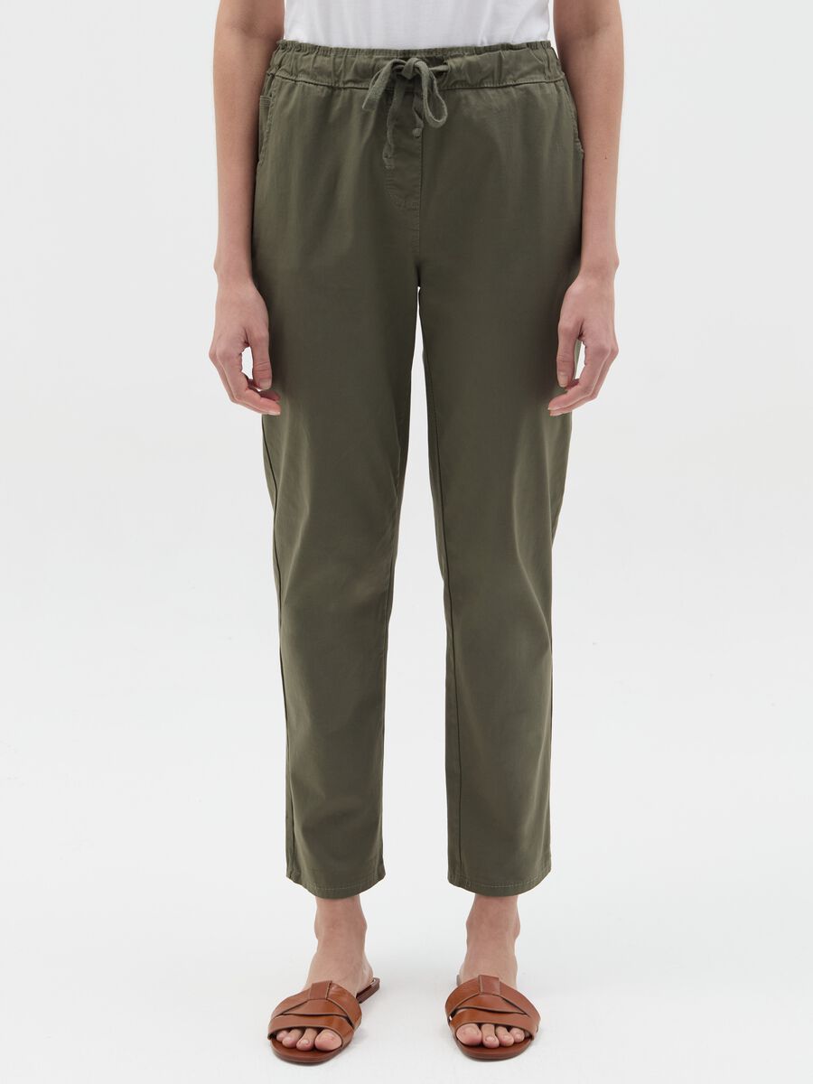 Stretch cotton jogger trousers_1