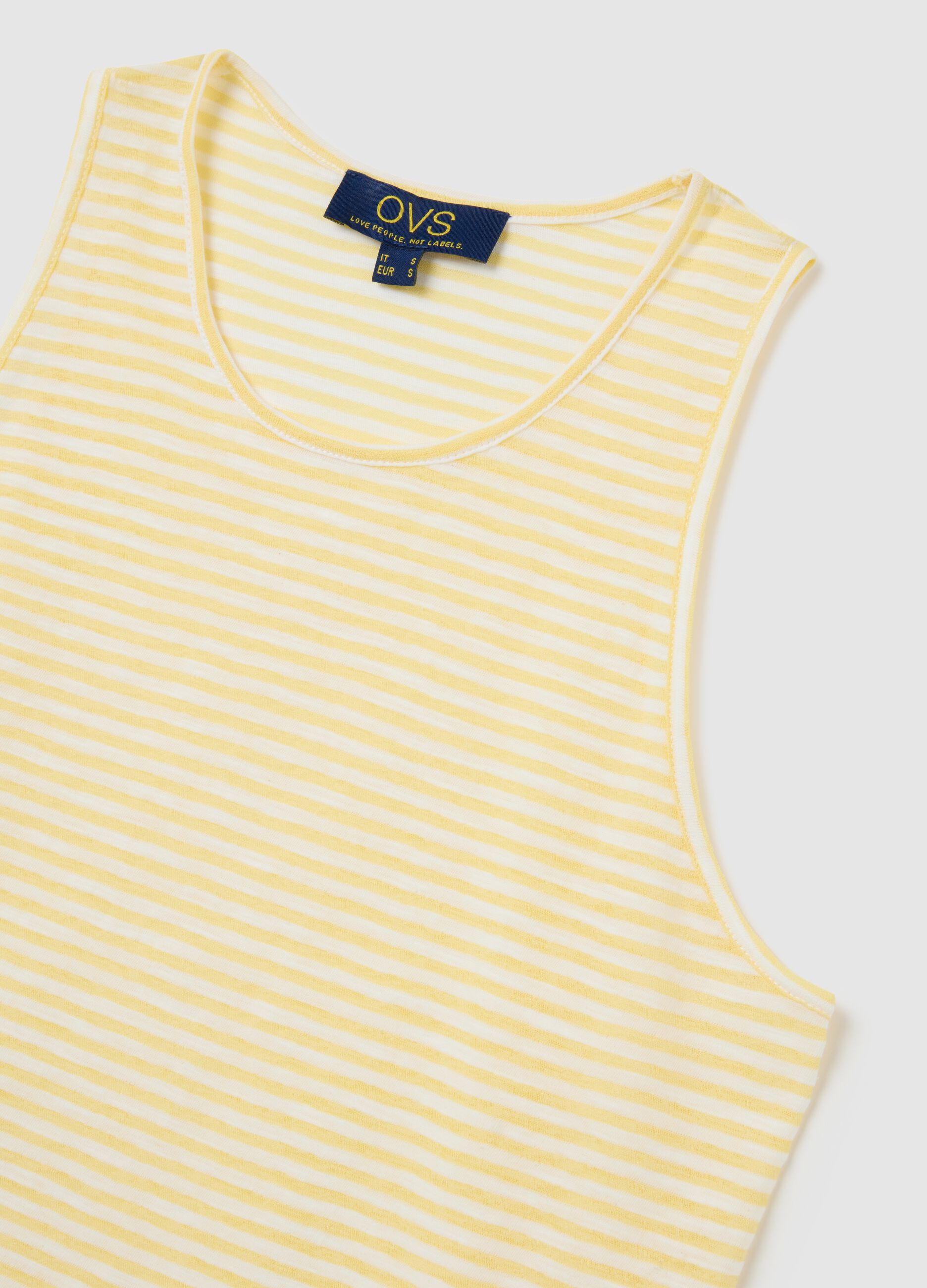 Women's sleeveless top in multicolour cotton blend, regular fit