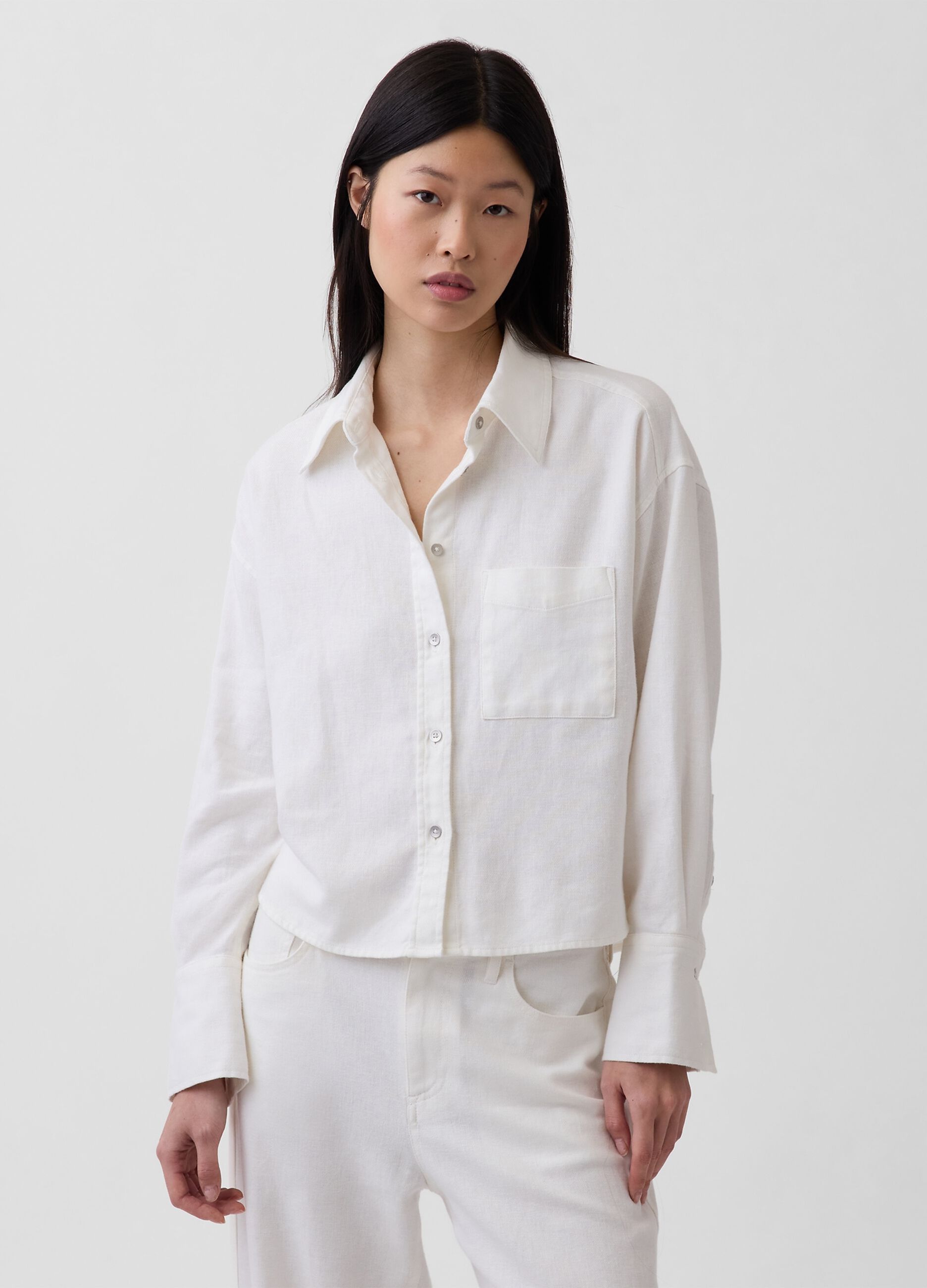 Pure cotton shirt with patch pocket