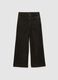Black stretch cotton velvet trousers regular fit_4