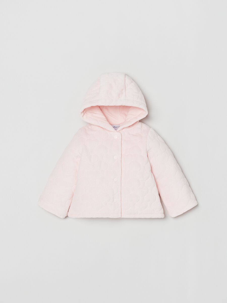 Giacca in velour con trapuntatura a cuori_0
