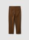 Pantaloni chino marroni in cotone elasticizzato straight fit_2