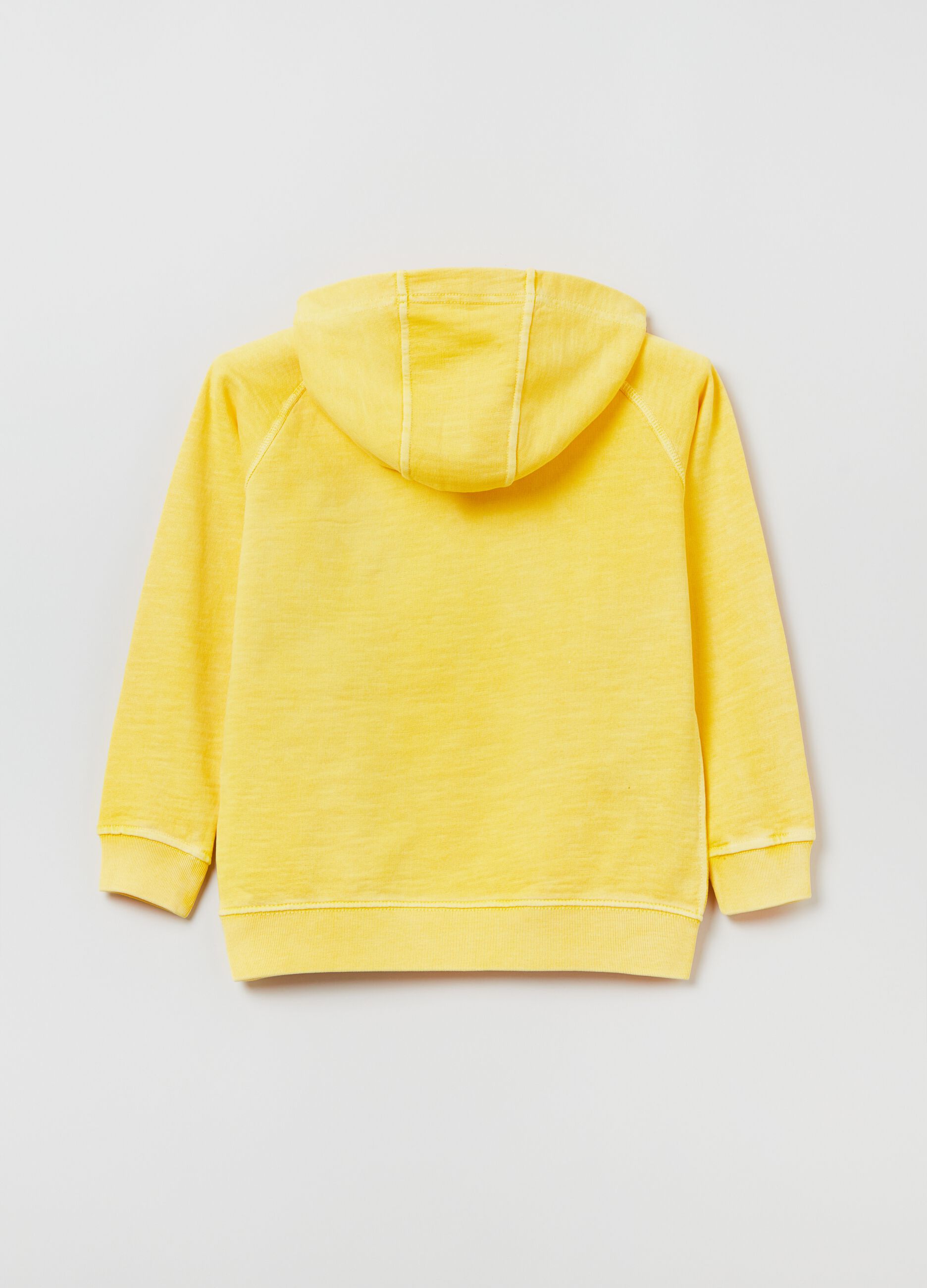Slub cotton sweatshirt with hood