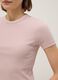Slim fit pink crew neck cotton stretch T-shirt_3