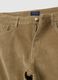 Beige stretch cotton ribbed slim fit trousers_1