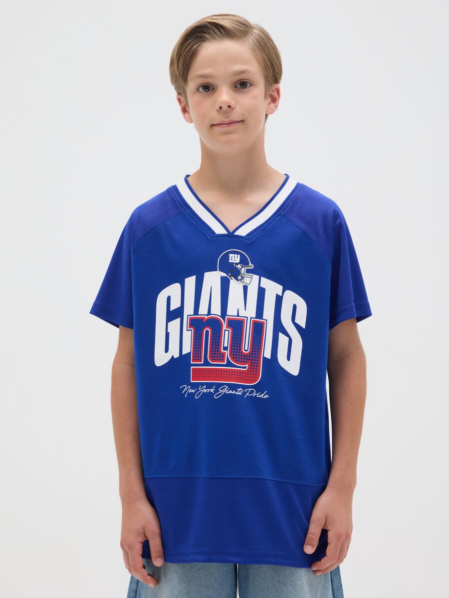 Children's blue pure cotton T-shirt with Giants logo_0