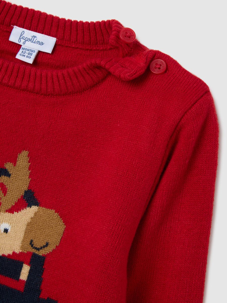 Maglione natalizio rosso da bimbo regular fit con stampa_2