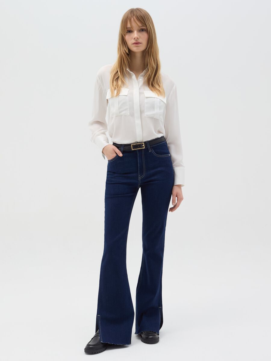 Flare-fit bootcut jeans with slits_0
