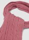 Pink cable-knit viscose-blend scarf_1