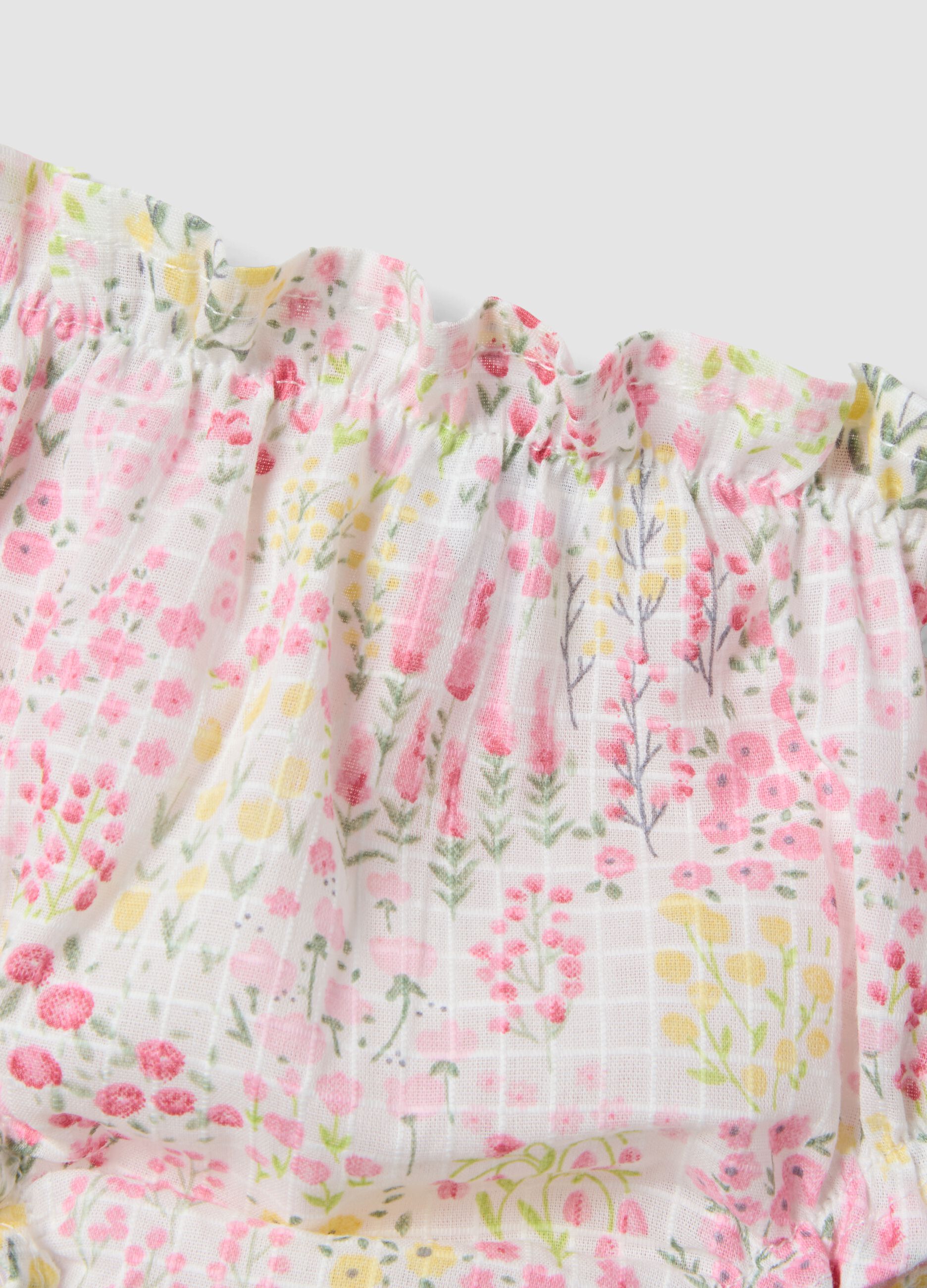 Newborn girl's regular fit multicolour pure cotton set