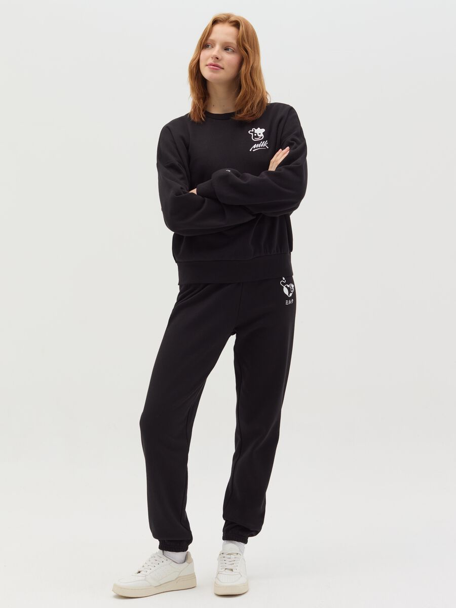 Cropped sweatshirt with round neck_1