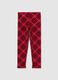 Girls' red checked stretch cotton leggings_0