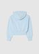 Blue cropped sweatshirt for girls in pure cotton regular fit_4